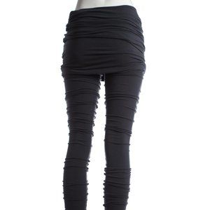 Dolce & Gabbana black viscose elastane ruched leggings and mini skirt S/S 1991